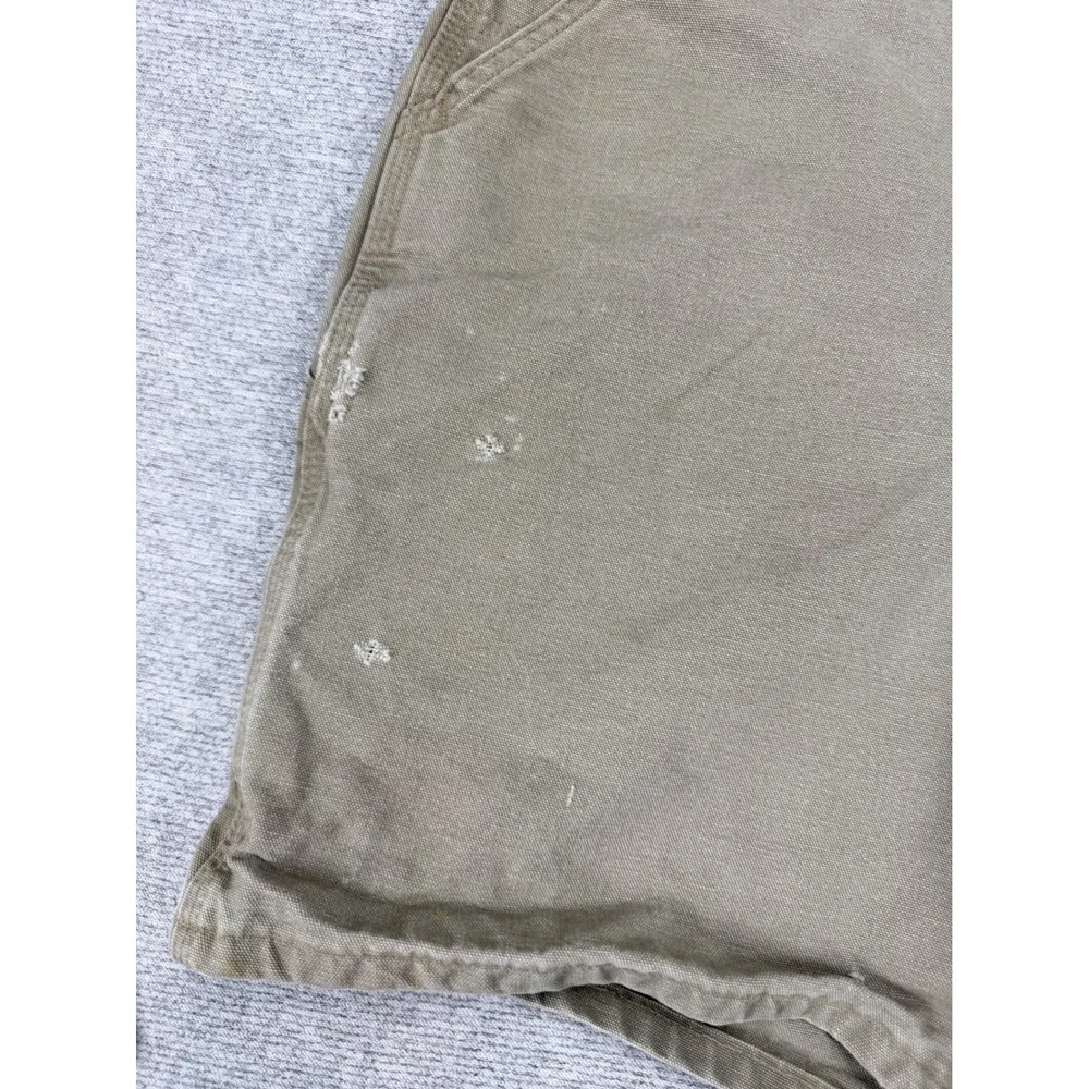 Carhartt‎ B28 DES Mens 36 Canvas Carpenter Shorts Desert Tan Distressed Workwear